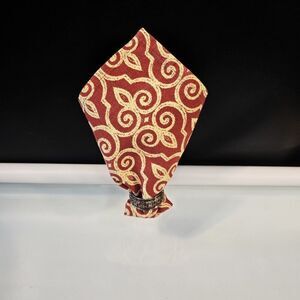 Set Of 10 Cloth Dinner Napkins Abstract Backgrounds Damask Burnt Orange Beige